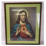 Vtg Framed Jesus Christ Art Print