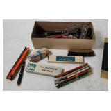 Vtg Pencils, Lead, Erasers, Rulers, Pen Nibs, Ink