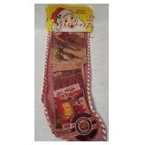 Vtg Christmas Pre-filled Stocking W/ Toys