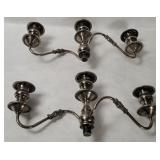 2 Vtg Double-branch Candelabra Inserts
