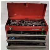 Craftsman Metal Tool Box W/ Wrenches, Sockets Etc.