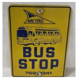 Metro Bus Stop Metal Sign