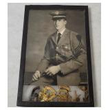 Vtg Military Soldier Photo, Pins & Medals