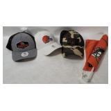 3 Cleveland Browns Hats & A Car Flag