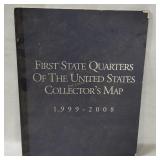 First State Quarters Of U S Map W/ 50 Coins