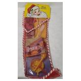 Vtg Christmas Pre-filled Stocking W/ Toys