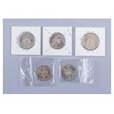 1978 - 1996 Canada 50 Cents Coins 5pc