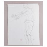 American Pencil on Paper Stamped Atelier Gagnon