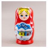 European Wood Carved Nesting Doll Set