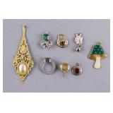 Gilt & Silver-plated Pendant Earrings Ring 8pc