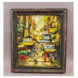 Framed OOC Hong Kong Street Scene Signed Jackson