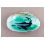 Vintage Abalone Shell Carved Jewelry Box