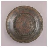 Rare 18c Tibetan Copper Carved Plate 