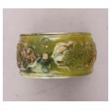 Chinese Antique Green Jade Carved Bracelet