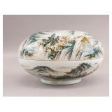 Chinese Famille Rose Porcelain Covered Box w/ Seal