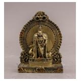 Malaysian Gilt Wood Carved Lord Murugan Sculpture
