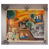 Indian Oil on Canvas Signed Bhupen Khakhar