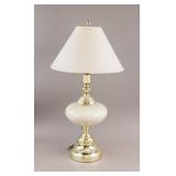 Vintage Glass & Brass Table Lamp