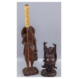 Chinese Wood Carved Sculptures 2pc