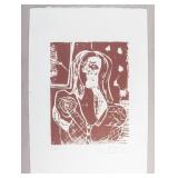 Spanish Linocut Etching on Paper Sgd Picasso E.A.