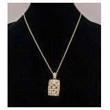 Gold-plated Gemstone & Crystal Pendant