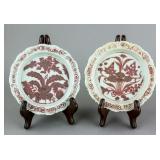Chinese Copper Red Yuan Era Porcelain Plates 2pc