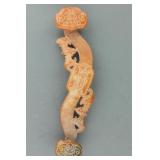 Chinese Yellow Hardstone Carved Ruyi