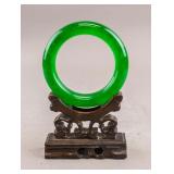 Chinese Fine Green Hardstone Carved Bangle