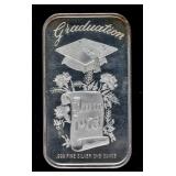 1973 Graduation 1 Oz 999 Silver Art Bar