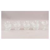 Vintage Glass Floral Cup Set 9pc