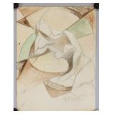 French Mixed Media on Paper Signed Georges Braque