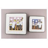 Italian Porcelain Square Plates Brunelli 2pc
