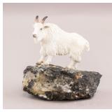 Vintage Mountain Goat Sculpture w/ Quartz Base
