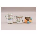 Japanese Porcelain Mugs and Bird Cups 3pc