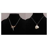 Assorted Gemstone Gold-plated Necklaces 2pc