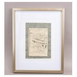 Japanese Framed Woodblock Print on Paper