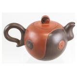 Chinese Two Color Signed Zisha Teapot