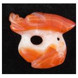 Chinese Two Color Stone Carved Dragon Pendant