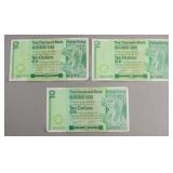 1980 & 1981 Hong Kong $10 Banknotes 3pc