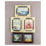 Vintage Miniature Oil Wall Hangings 5pc