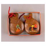 Spanish Vintage Wooden Jale Castanets 2pc