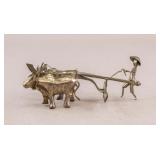 Vintage Silver-plated Man Water Buffalo Sculpture