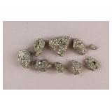 Natural Pyrite Stones 9pc