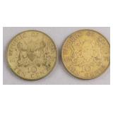 1968 & 1971 Kenya 10 Cents Coins 2pc