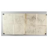 Graphite on Paper Preparatory Stile Jugendstil