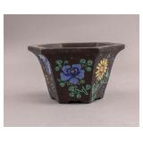 Chinese Painted Zisha Bonsai Pot