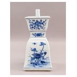 Chinese Blue & White Square Tower Censor