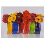 Framed Print Rainbow Flowers and Vases