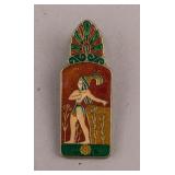Vintage Greek Brass Enamel Paper Clip