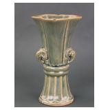 Chinese Celadon Lobed Porcelain Vase
